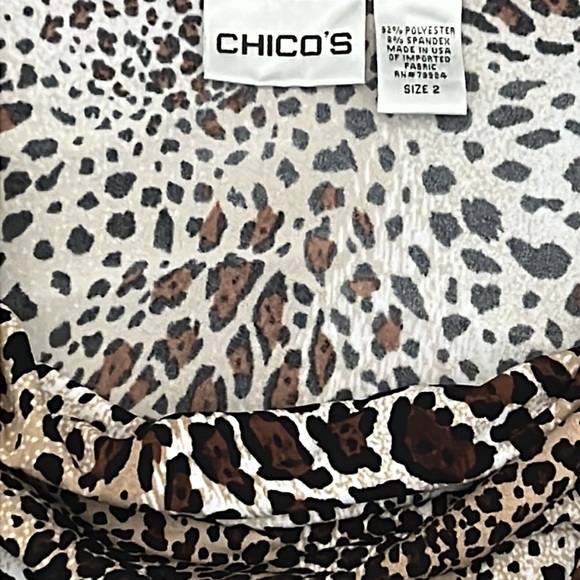 Chicos Leopard Print Draped Front Sleeveless Top Size 2 - Picture 3 of 7